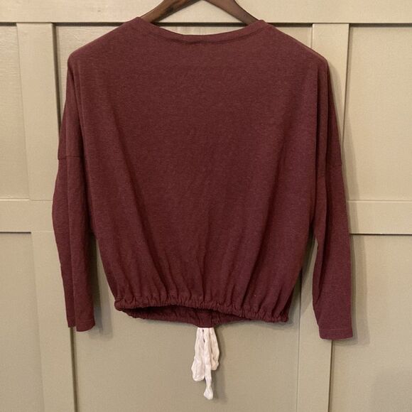 EBERJEY Heather Slouchy Lounge Tee Burgundy Size Small - Picture 8 of 8